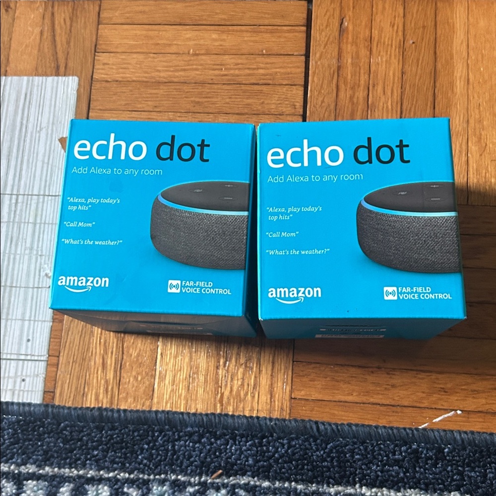 Amazon Echo Dot with Black and Blue Accents